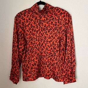 Vintage Silk Animal Print Top